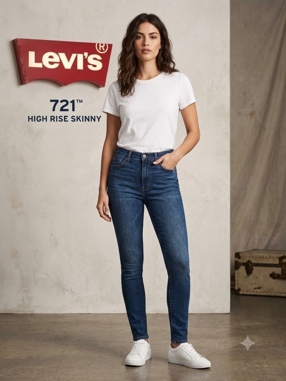 Levi's 721 High Rise Skinny Jeans in dark blue wash Like A New 💕